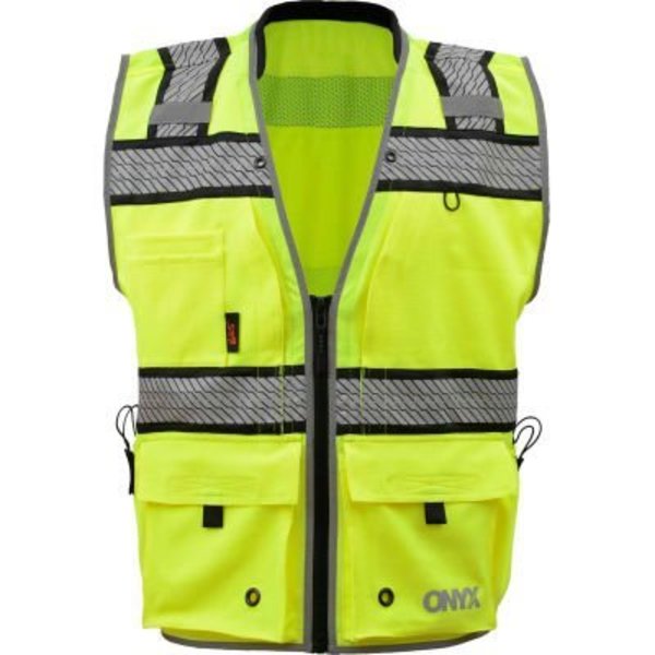 Gss Safety GSS Safety ONYX Class 2 Surveyor's Safety Vest-Lime-4XL 1511-4XL